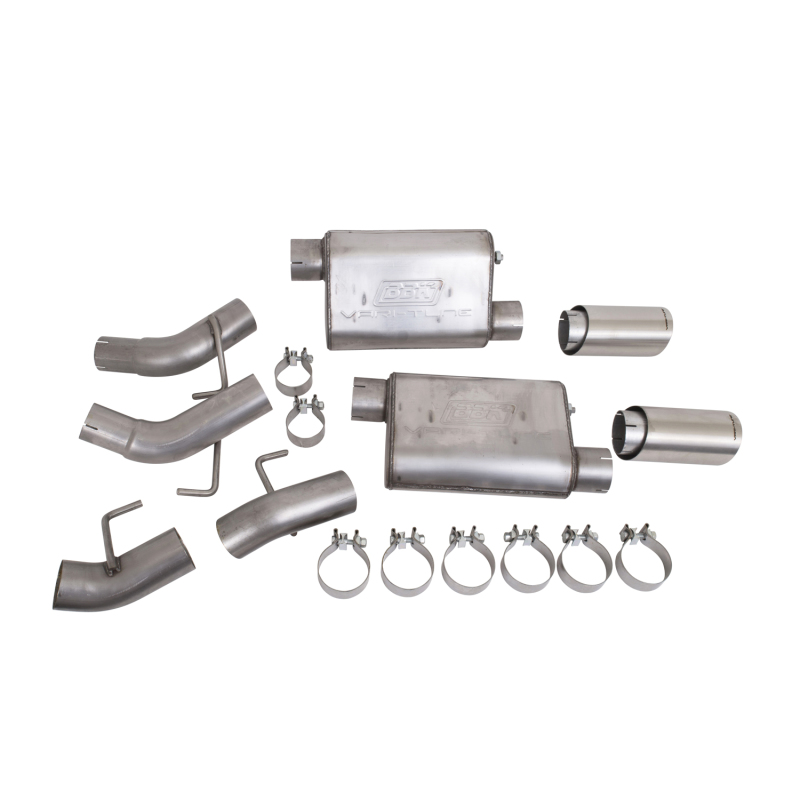 BBK Vari-Tune Axle Back Exhaust Kit 2 Adjustable Performance Mufflers 2-3/4 Pipe 4 in. Tips thumbnail 6