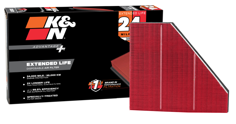 K&N Advantage Plus Air Filter 24K Miles Cadillac Ats V6-3.6L F/I 13-17 thumbnail 3