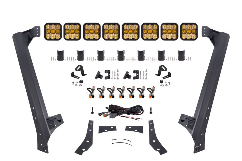 Diode Dynamics Jeep JK SS5 Sport CrossLink Windshield - Yellow Combo Lightbar Kit thumbnail 2