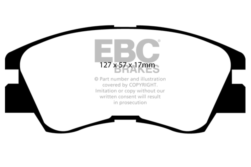 EBC 88-91 Mitsubishi Montero 2.6 Greenstuff Front Brake Pads thumbnail 2