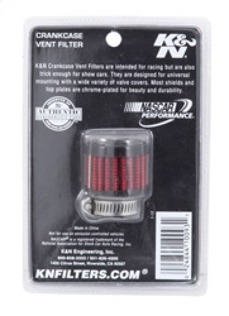 K&N 0.75 inch ID 1.375 inch OD 1.125 inch H Clamp On Crankcase Vent Filter thumbnail 9