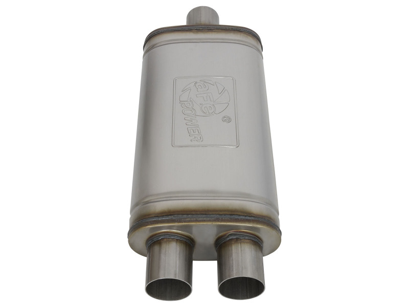 aFe MACH Force XP SS Muffler 2.5in Center Inlet / 2.5in Dual Outlets 18in L x 9in W x 4in H Body thumbnail 8