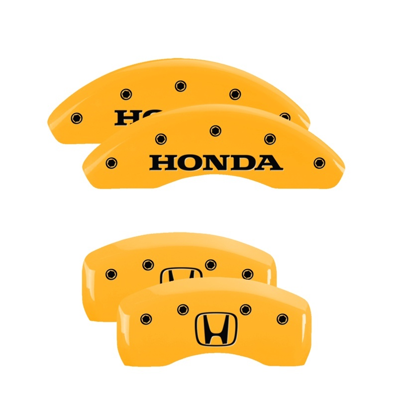 MGP 4 Caliper Covers Engraved Front Honda Rear H Logo Yellow Finish Black Char 2019 Honda CR-V thumbnail 3