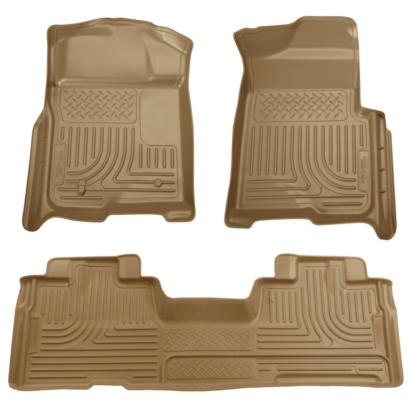 Husky Liners 09-12 Ford F-150 Super Cab WeatherBeater Combo Tan Floor Liners thumbnail 3