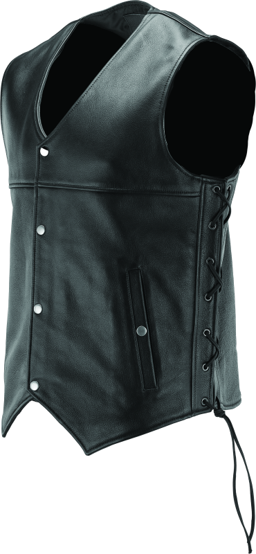 Kuryakyn Leather By River Road Old Skool Leather Vest Black - Large thumbnail 8