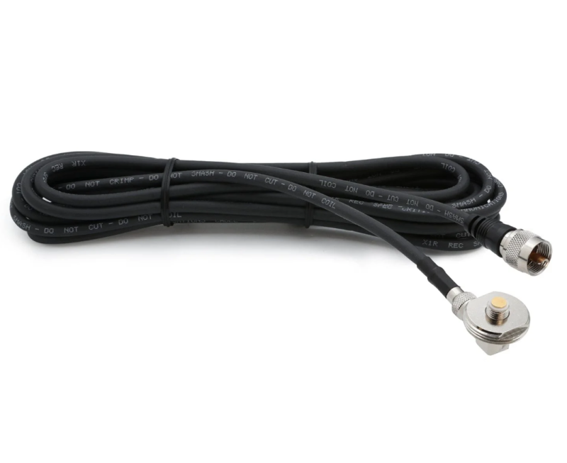 Rugged Radios 15 Ft Antenna Cable with Removable Mini 3/8 NMO Bulkhead Mount