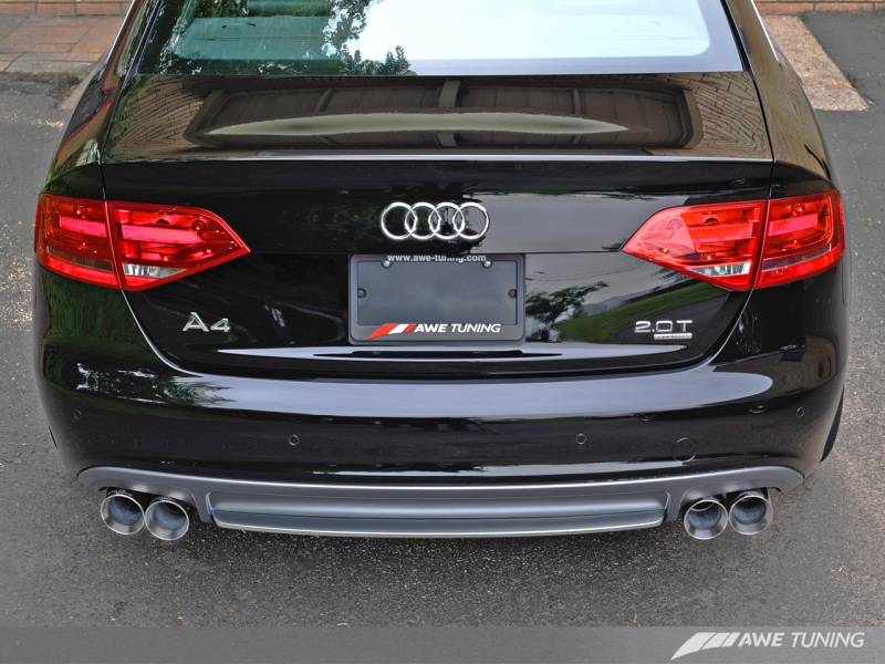AWE Tuning Audi B8 A4 Touring Edition Exhaust - Quad Tip Polished Silver Tips - Does Not Fit Cabrio thumbnail 8