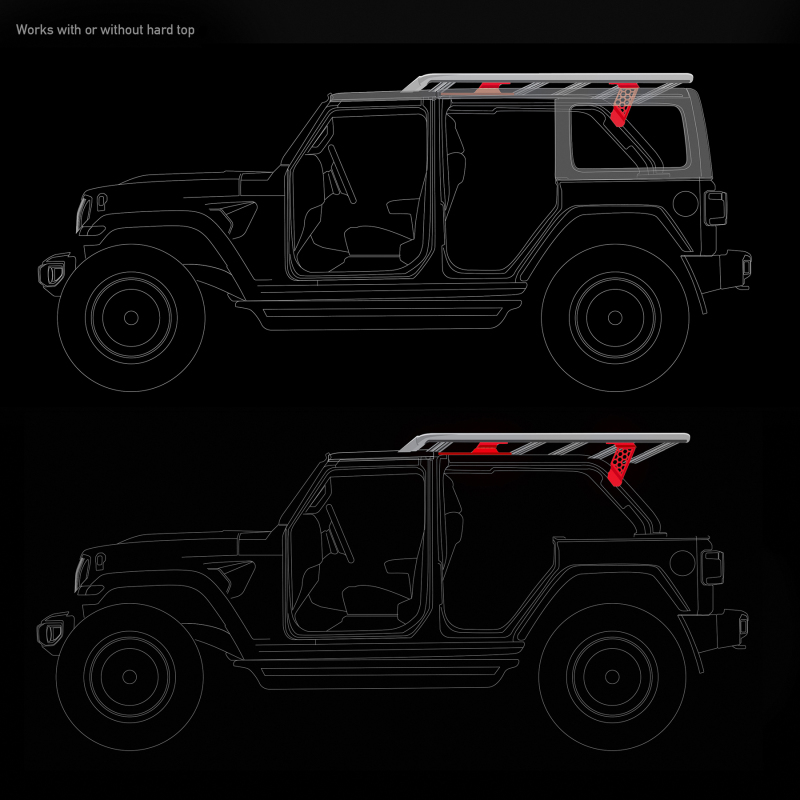 Go Rhino 19-22 Jeep Wrangler JLU SRM Roll Bar Mount Kit - Tex. Blk thumbnail 7