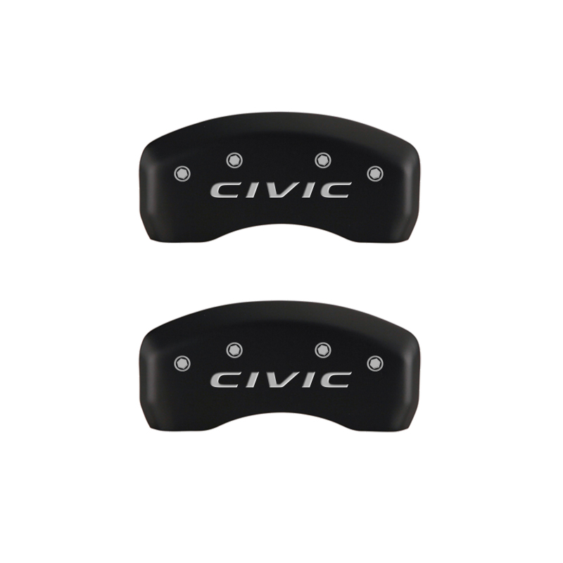 MGP 4 Caliper Covers Engraved Front 2016/CIVIC Engraved Rear 2016/CIVIC Red finish silver ch thumbnail 7