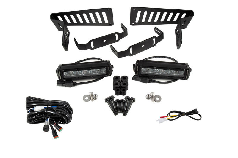 Diode Dynamics 18-21 Jeep JL Wrangler/Gladiator SS6 Cowl LED Bracket Kit - White Driving thumbnail 2