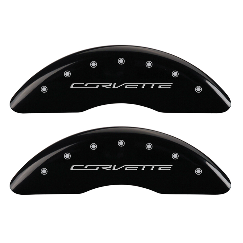 MGP 4 Caliper Covers Engraved Front & Rear C7/Corvette Black finish silver ch thumbnail 4