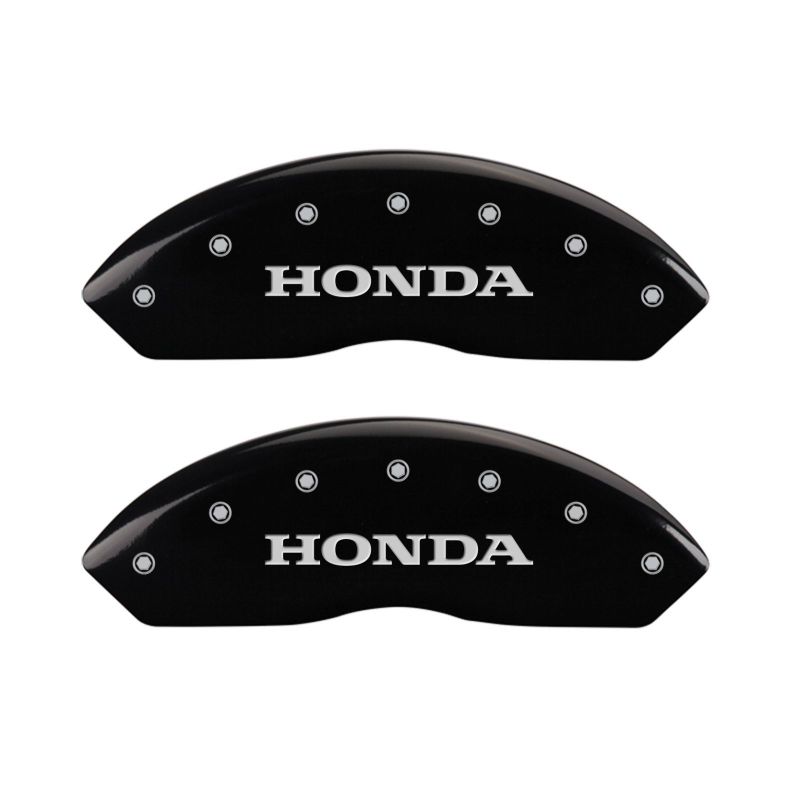 MGP 4 Caliper Covers Engraved Front & Rear Honda Black finish silver ch thumbnail 7