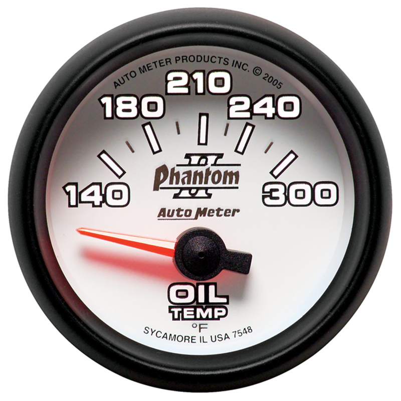 Autometer Phantom II 52mm Short Sweep Electronic 140-300 Deg F Oil Temperature Gauge thumbnail 5