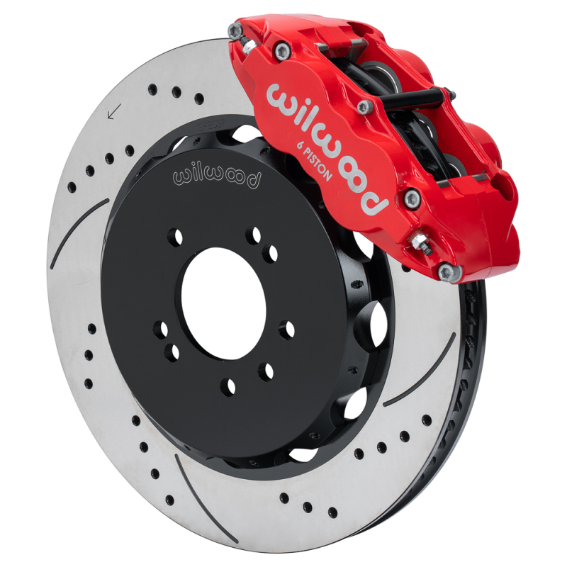 Wilwood 95-98 Nissan Skyline Superlite 6R Front BBK w/ 14.00in D/S Rotors & Flexlines - Red