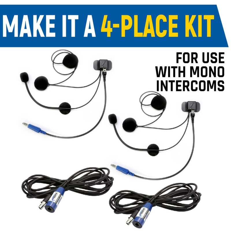Rugged Radios Rear Seat Expansion Kit w/ Helmet Kits or Headsets/AlphaBass Headset - Behind the Head