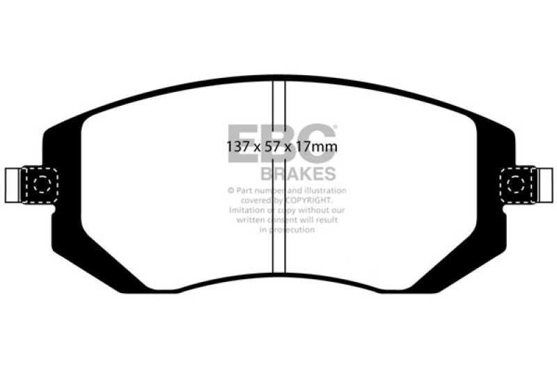 EBC 04-06 Saab 9-2X 2.0 Turbo Yellowstuff Front Brake Pads thumbnail 5