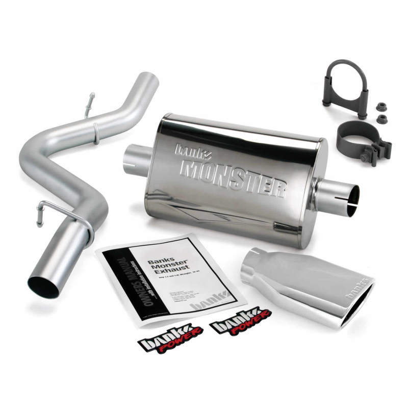 Banks Power 97-99 Jeep 2.5/4.0L Wrangler Slip Fit Cat Monster Exh Sys - SS Single Exh w/ Chrome Tip thumbnail 3