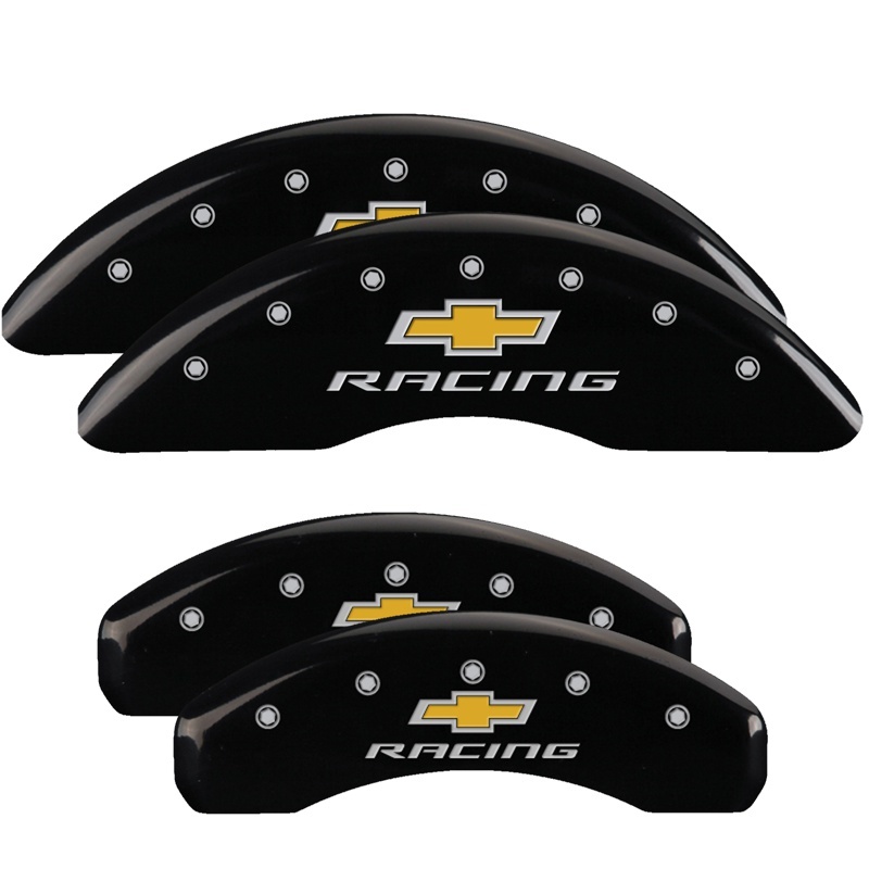 MGP 4 Caliper Covers Engraved F & R Chevy Racing Black Finish Silver Char 2019 Chevrolet Camaro thumbnail 6