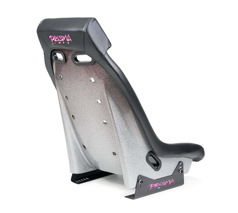 NRG GT Retro Bucket Seat - Black PVC Leather Black Stitching Multicolor Fiberglass Back w/ Glitter thumbnail 3