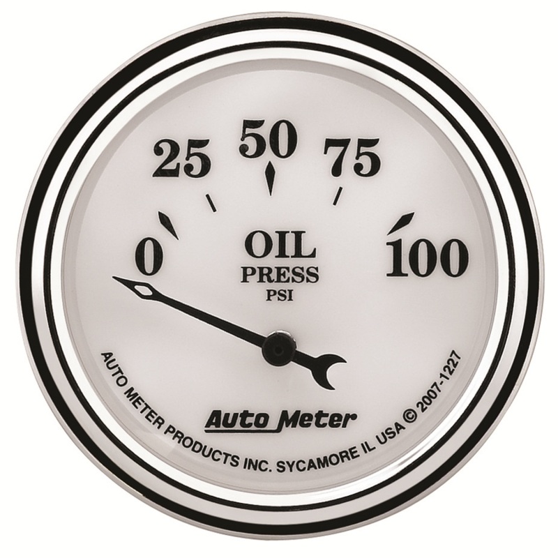 AutoMeter Gauge Oil Press 2-1/16in. 100PSI Elec Old Tyme White II thumbnail 7