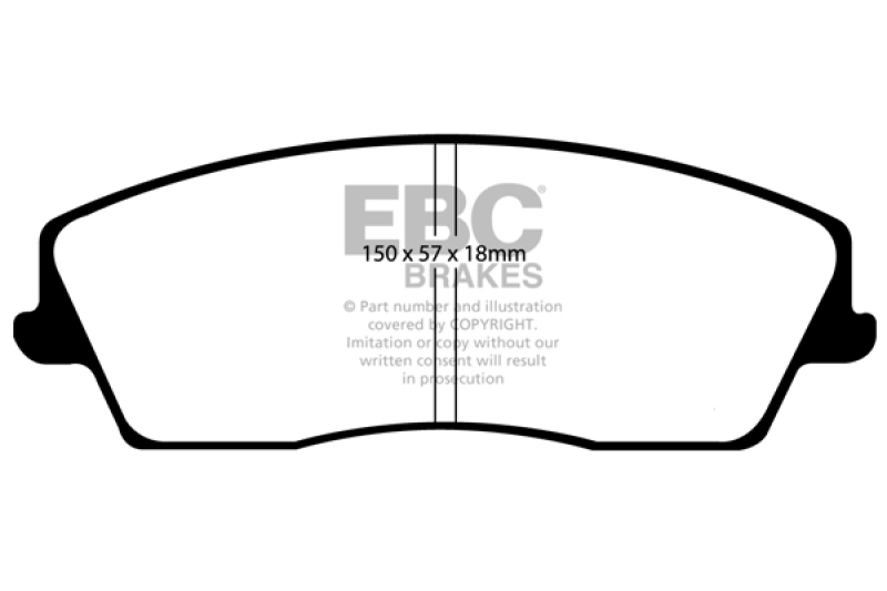 EBC 05-09 Chrysler 300 2.7 Yellowstuff Front Brake Pads thumbnail 5