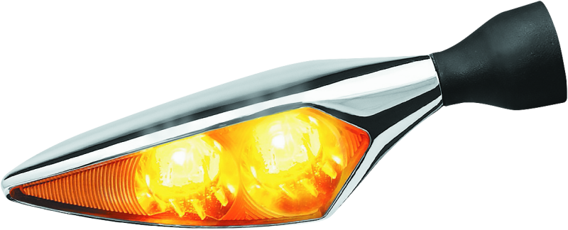 Kuryakyn Kellermann Micro Rhombus Collection Turn Signals 2548 Signal, Rhombus, LED, Clear Lens, Amber Light, Chrome Housing, Each thumbnail 5