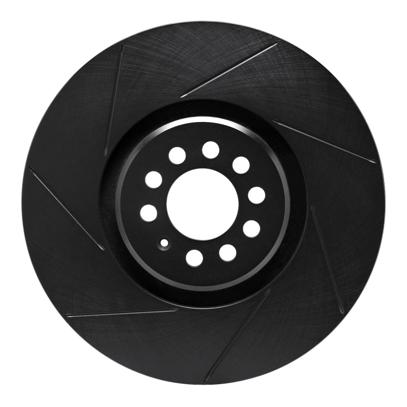 R1 04-06 Volkswagen Golf Left Front Slotted Black Brake Rotor