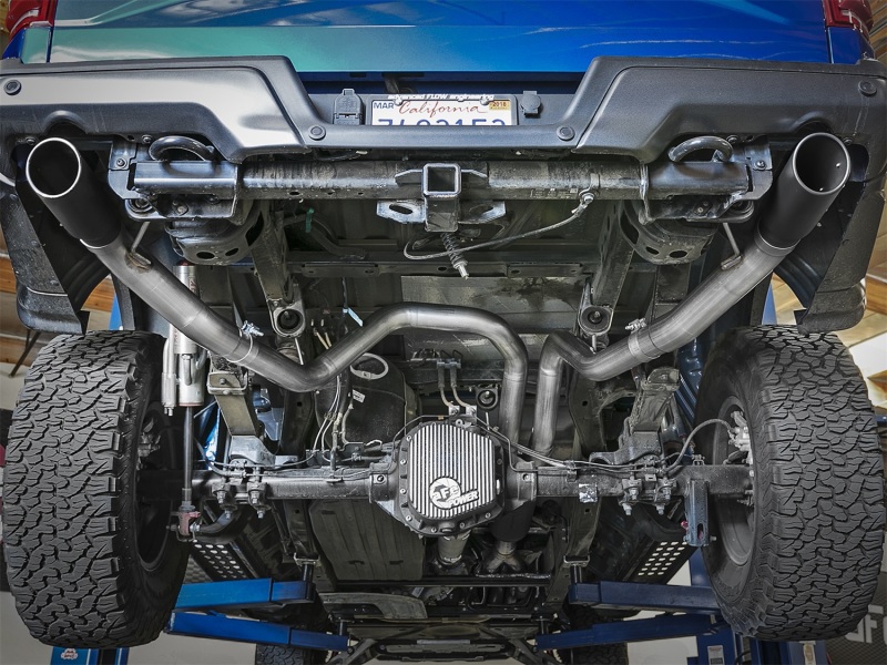 aFe MACH Force-Xp 3in to 3-1/2in 304 SS Cat-Back Exhaust w/Black Tip 17-18 Ford F-150 Raptor V6 3.5L thumbnail 3