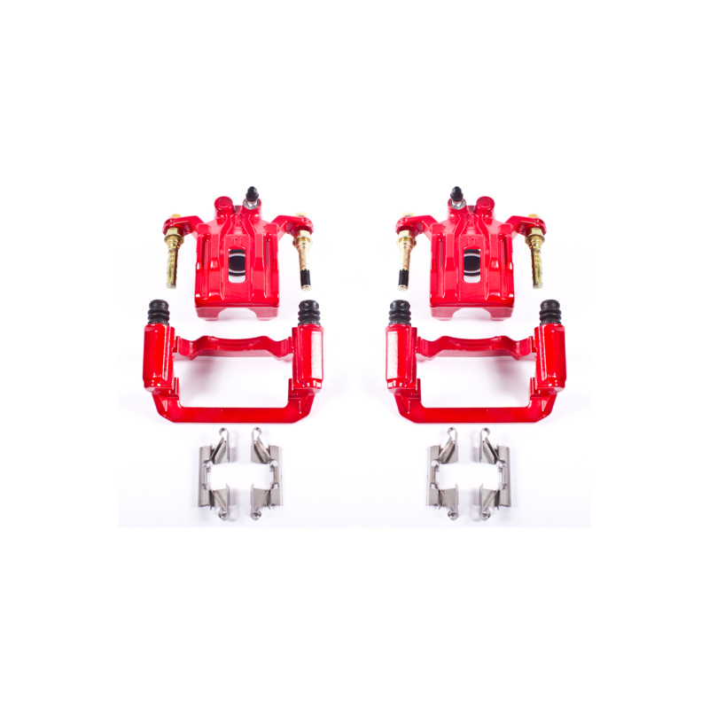 Power Stop 05-12 Nissan Pathfinder Rear Red Calipers w/Brackets - Pair thumbnail 2