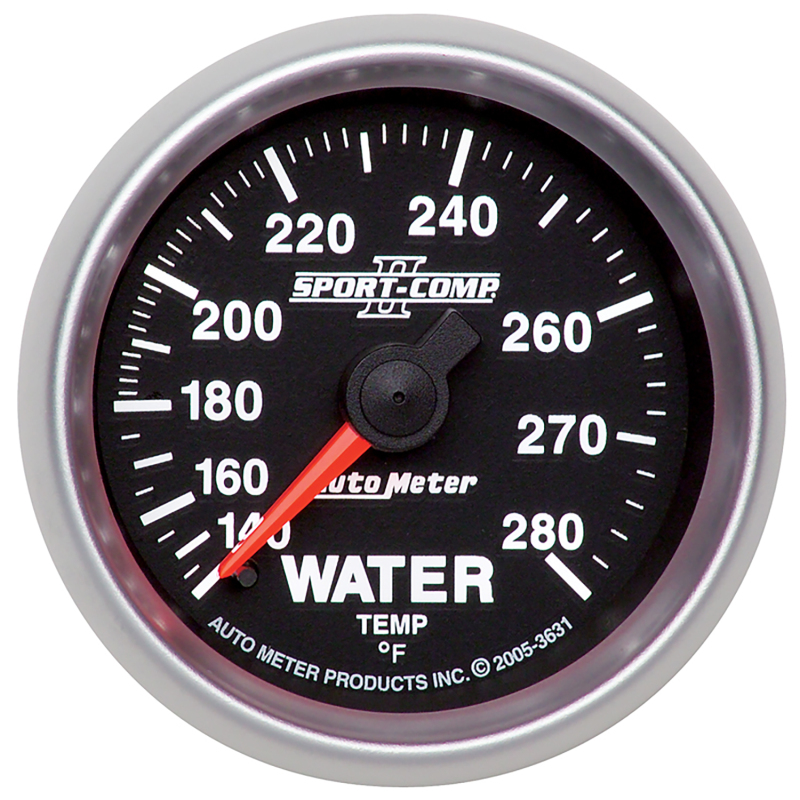 Autometer Sport-Comp II 2-1/16in 140-280 Deg Mechanical Water Temp Gauge - Black thumbnail 2