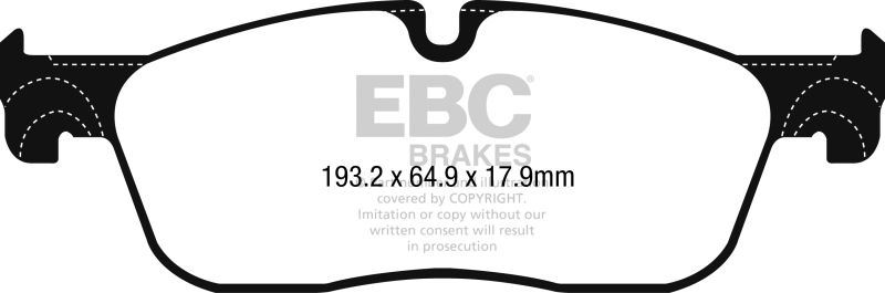 EBC 2016+ Jaguar F-Pace 2.0L TD (180) Greenstuff Front Brake Pads thumbnail 2
