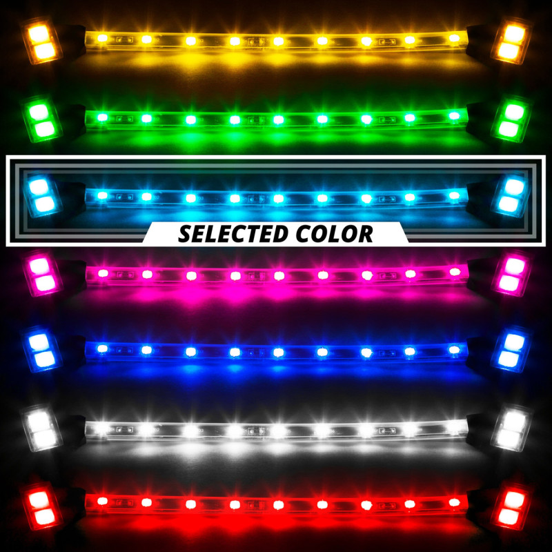 XK Glow LED Undercar Light Kits XK041005-AB Blue - 8x24-in. Tube + 4x 8-in. Strip Single Color XKGLOW UnderglowLED Accent Car/Truck Kit thumbnail 8