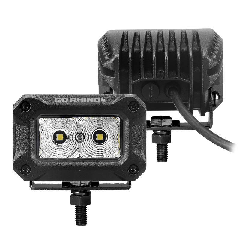 Go Rhino Xplor Bright Series Rectangle LED Flood Light Kit (Surface/Thread Std Mnt) 3x2 - Blk (Pair) thumbnail 4