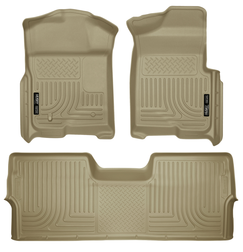 Husky Liners 09-12 Ford F-150 Super Crew Cab WeatherBeater Combo Tan Floor Liners thumbnail 2