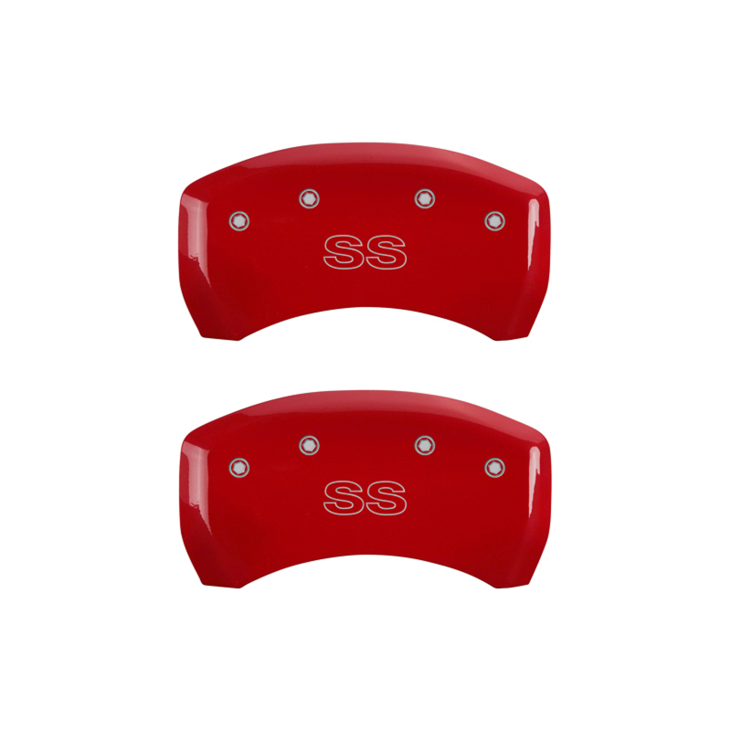 MGP 4 Caliper Covers Engraved Front & Rear Classic/SS Red finish silver ch thumbnail 5