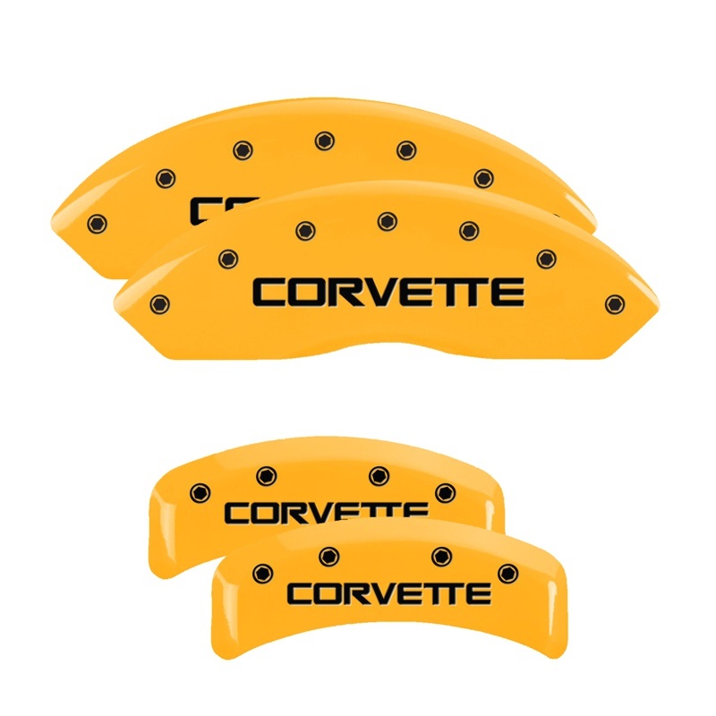 MGP 4 Caliper Covers Engraved F & R C4/Corvette Yellow Finish Black Char 1988 Chevrolet Corvette thumbnail 7