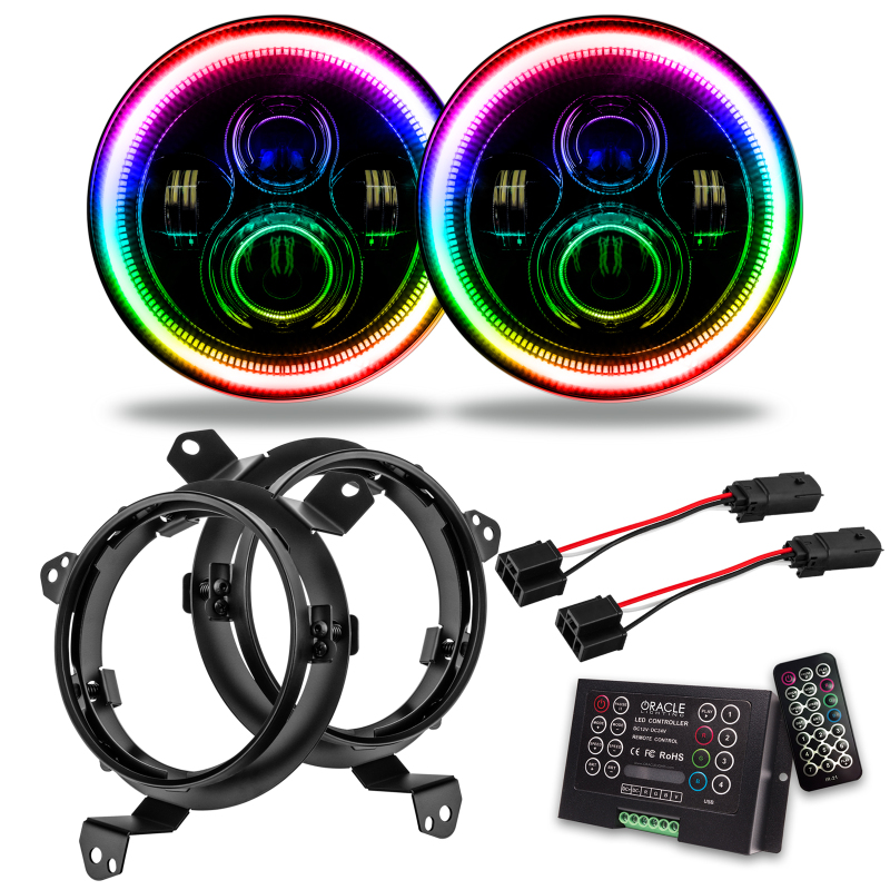 Oracle Jeep Wrangler JL/Gladiator JT 7in. High Powered LED Headlights (Pair) - 2 thumbnail 3