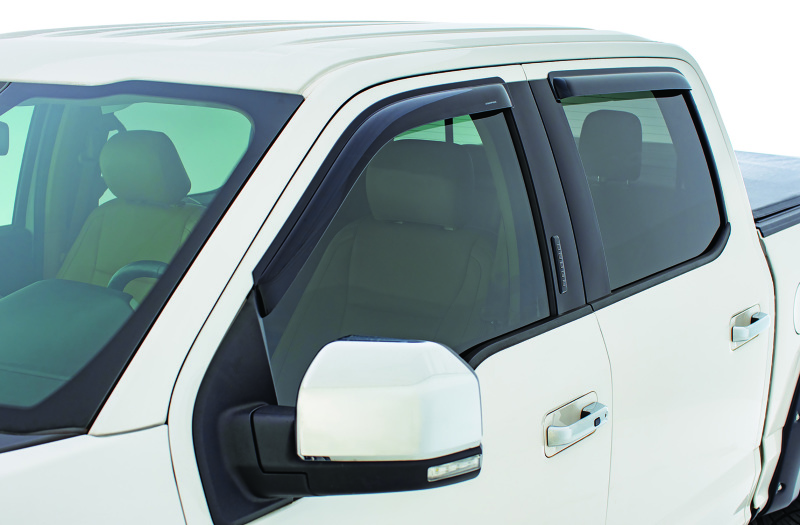 Stampede 2019 Chevy Silverado 1500 Double Cab Pickup Tape-Onz Sidewind Deflector 4pc - Smoke thumbnail 3