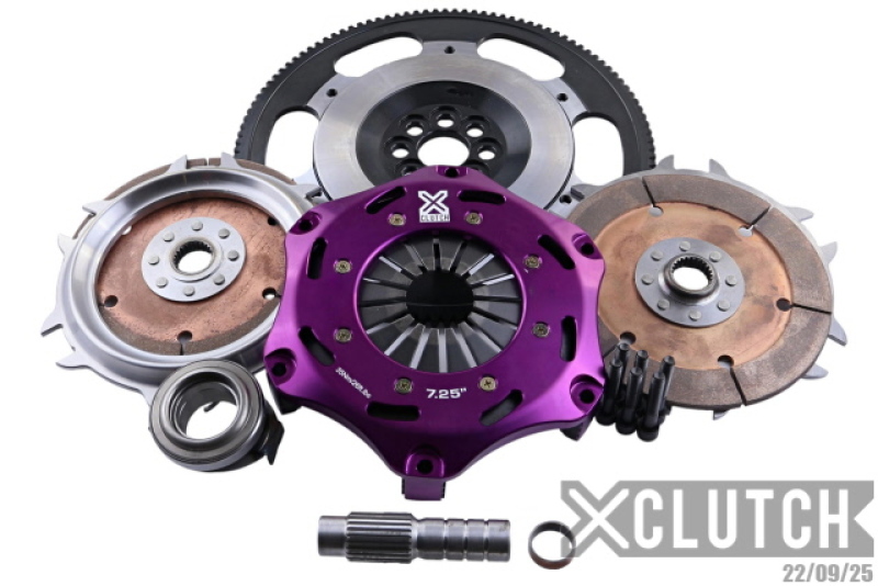 Clutch Kit Inc Chromoly Flywheel; 7  1/4" Twin Solid Ceramic Clutch Discs