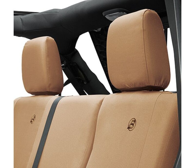 Bestop 13-18 Jeep Wrangler JK 4-Door Rear Seat Covers (Tan) thumbnail 2