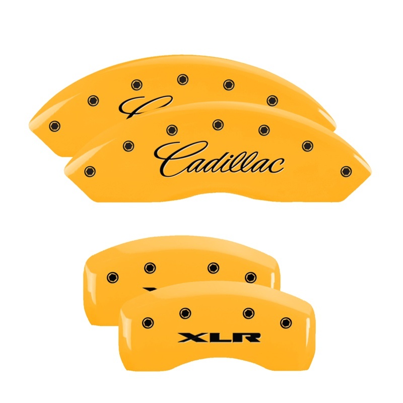 MGP 4 Caliper Covers Engraved Front & Rear MGP Yellow Finish Black Char 2019 GMC Arcadia thumbnail 5