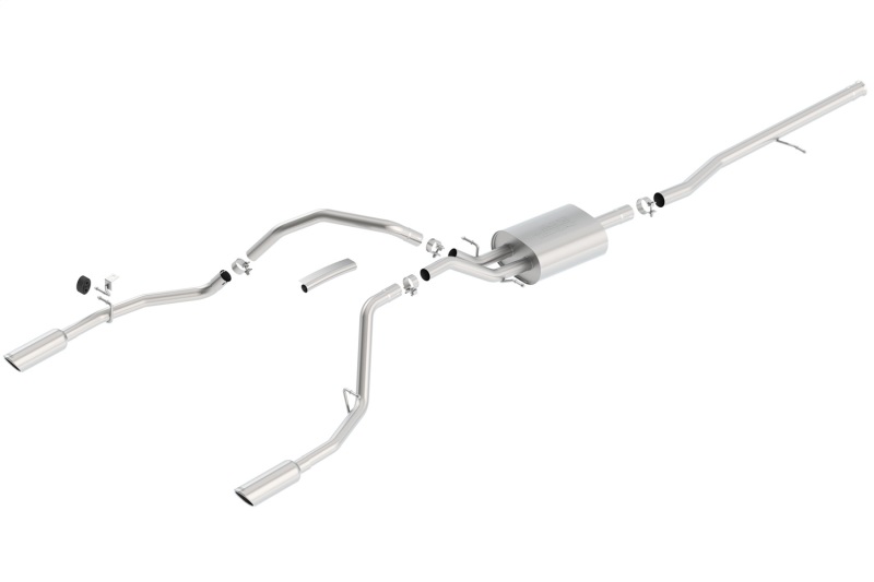 Borla 14 Silv/Sierra 1500 C/B Touring Exhaust /2.75in in Muffler 2.25inout 4inTIp SS Rear Exit thumbnail 4