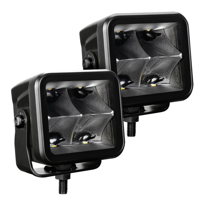 Go Rhino Xplor Blackout Series Cube LED Spot Light Kit (Surface/Threaded Stud Mnt) 3x3 - Blk (Pair) thumbnail 5