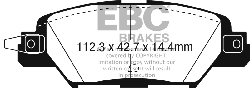 EBC 2016 Mazda CX-5 2.0L Yellowstuff Rear Brake Pads thumbnail 5