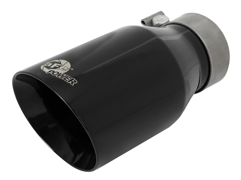 aFe MACH Force-Xp Univ 304 SS Double-Wall Clamp-On Exhaust Tip - Black - 3in Inlet - 4.5in Outlet thumbnail 7