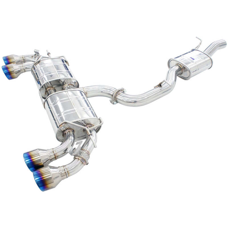 Invidia 2022+ Volkswagen Golf R MK8 76mm R400 Valved Cat Back Exhaust Rolled Titanium Tips thumbnail 3