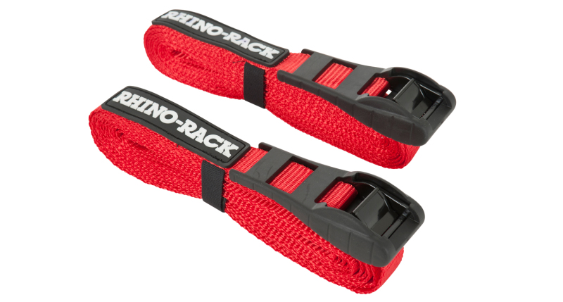 Rhino-Rack Rapid Tie Down Straps w/Buckle Protector - 4.5m/15ft - Pair - Red thumbnail 5