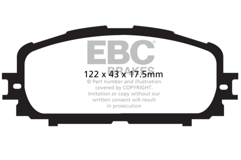 EBC 12+ Toyota Yaris 1.5 Greenstuff Front Brake Pads thumbnail 4