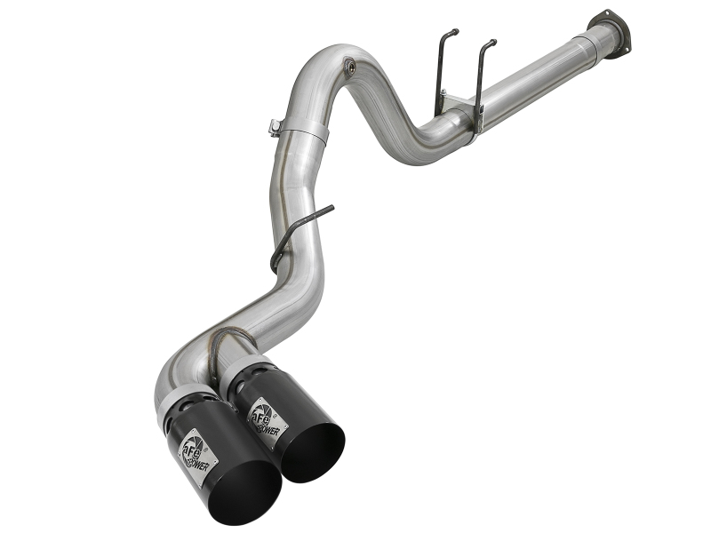 aFe Rebel XD 4in SS DPF-Back Exhaust 17-18 Ford Diesel Trucks V8-6.7L (td) w/ Dual Black Tips thumbnail 2