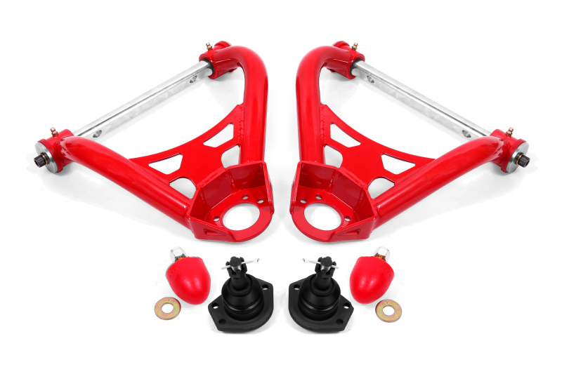 BMR 64-72 A-Body Upper Non-Adj. A-Arms w/ Stock Spindles (Polyurethane) - Red thumbnail 2